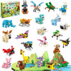 MOONTOY 24 Pack Animals Building Blocks Toy - Plastic Mini Building Set for Kids, Perfect for Party Favors & Goodie Bags, Ages 6-12+