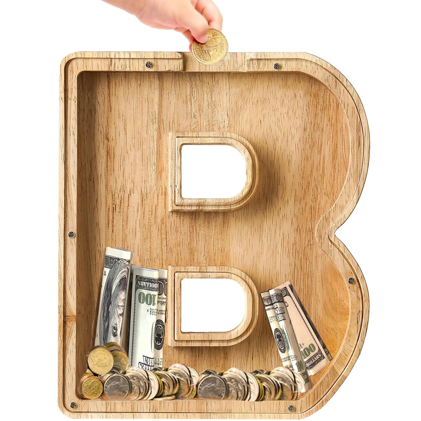 Bemaystar 12'' Piggy-Bank for Kids: Letter Piggy Bank for Boys Girls Toddler, Kids Letters Coin Bank for Christmas Birthday Gift