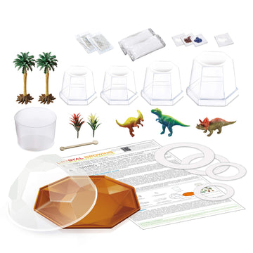 4M Crystal Growing Dinosaur Terrarium Diy Stem Toys Educational Lab Science Experiment Kit For Kids, 3854