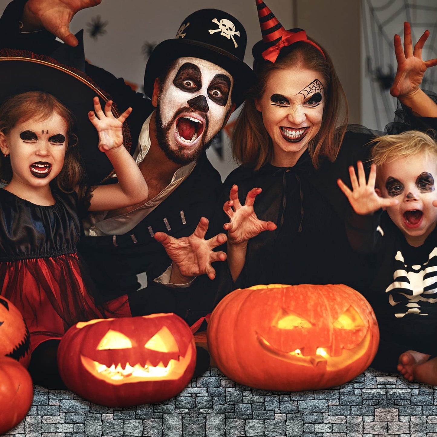 3 Packs Cobblestone Tablecloth Stone Printed Table Cover Medieval Table Decoration Plastic Tablecloth Stone Brick Tablecovers fo