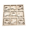 Vroom Themed Tic Tac Toe Board Game, 5X5 Inches Unfinished Wood Diy Painting Craft Kit For Kids With Wooden Cars & Trucks, Avtrb