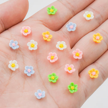 100 Pieces Mini Flowers For Crafts Dollhouse Miniatures Resin Tiny Things Micro Flowers For Dollhouse Fairy Garden Micro Landsca
