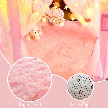 Evoionos Princess Tent With Lights And Rug, Play Tent For Girls, Kids Tent Indoor And Mat, Princess Castle Playhouse Tent For Gi