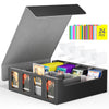 Flooyes Card Storage Box For Trading Cards With 4 Card Supporters, 3200+ Mtg Deck Box With 24 Colorful Dividers, Commander Trading Card Storage Box With Viewing Windows For Magic Game Cards, Gray