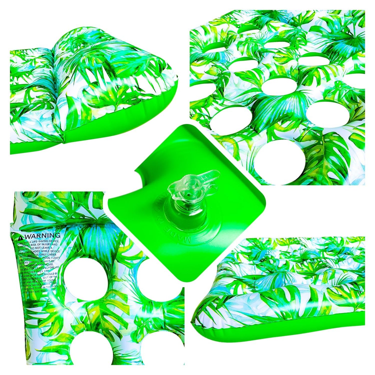 Pool Float For Adult, Leaf Pool Floats, Adult Pool Rafts,Air Sofa Floating Chair Bed,Lying On It Your Whole Body Is Submerged In Water,Great For Chilling In The Pool (Green)