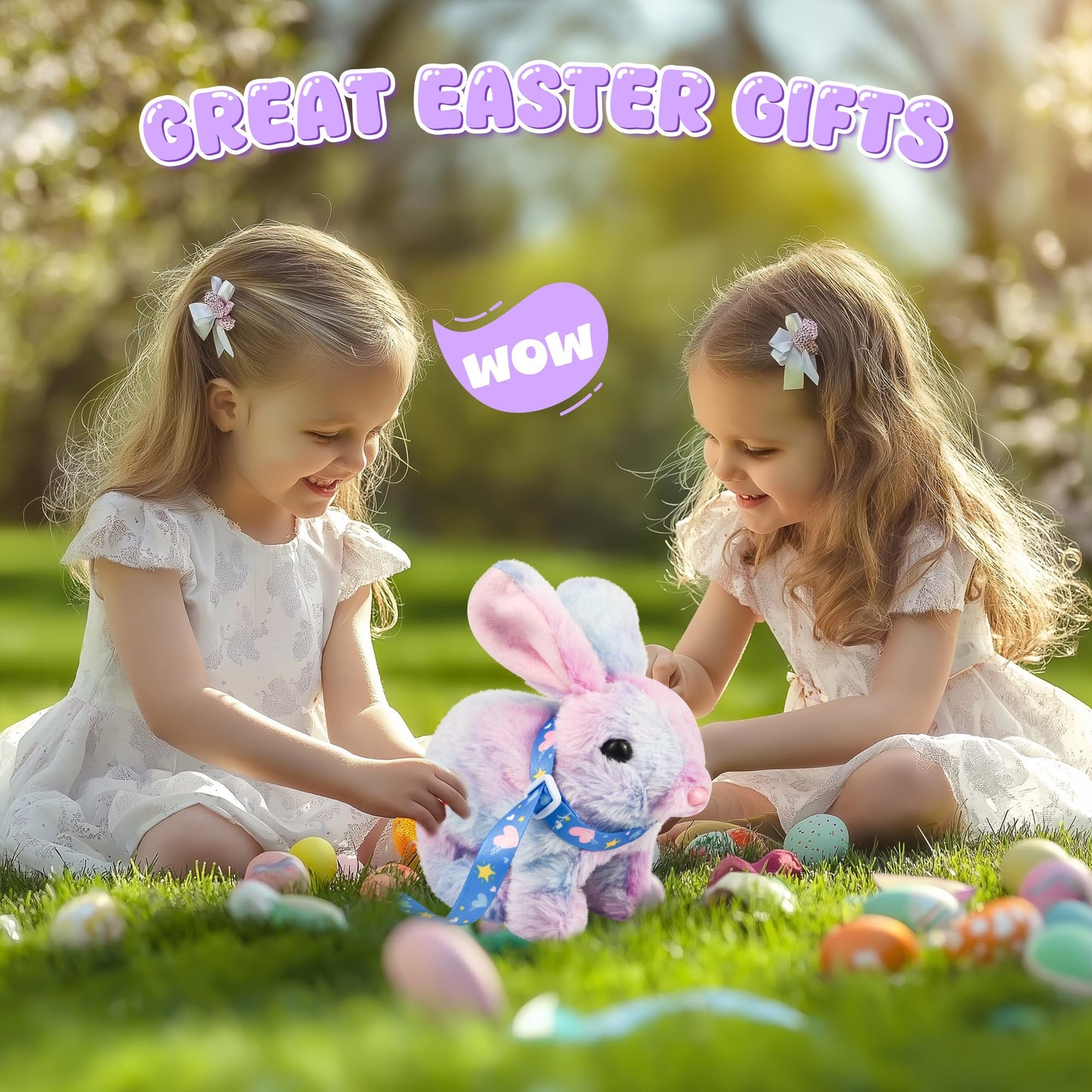 Robot Bunny Pal- My Realistic Bunny Toy, Bunny Realistic Bunny with Sounds, Jumping, Twitching, and Shaking Ears, Interactive Pl
