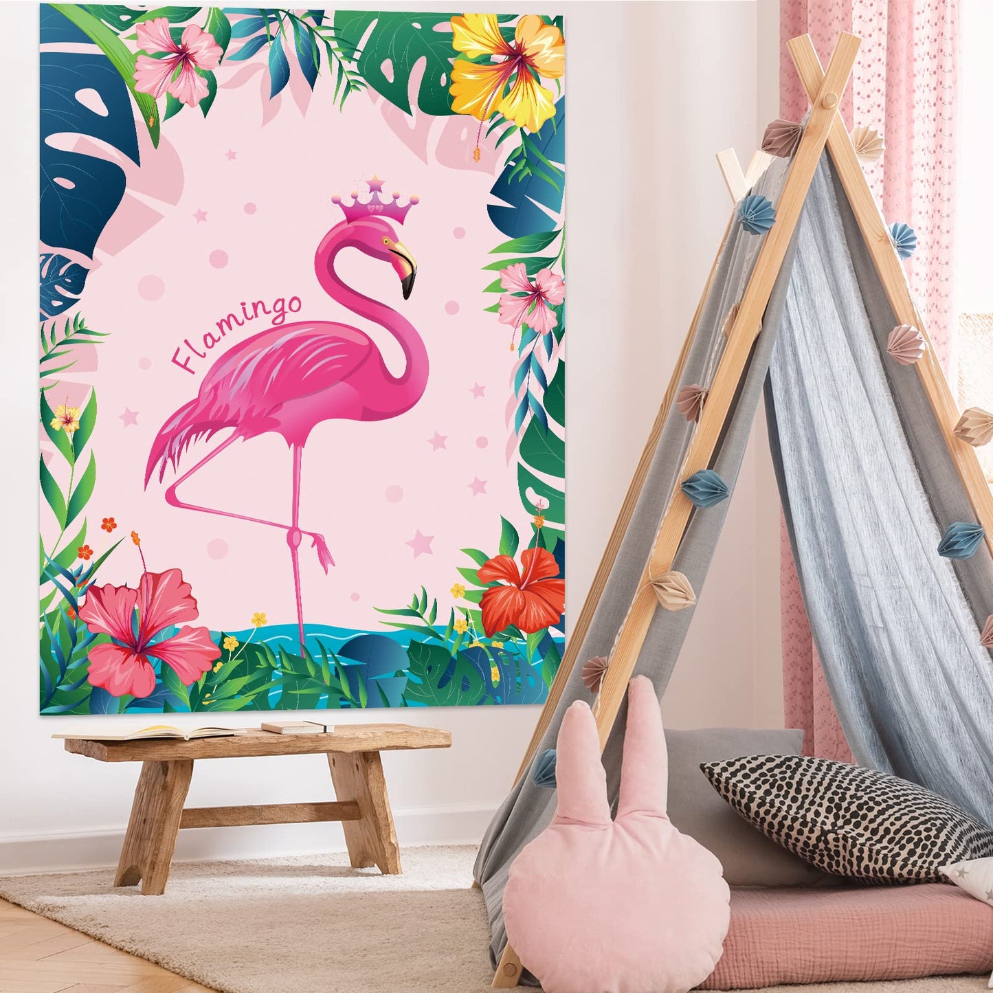 Neburora Pin The Crown On The Flamingo Party Game With 24 Crowns Stickers For Kids Flamingo Theme Party And Birthday Hawaiian Lu
