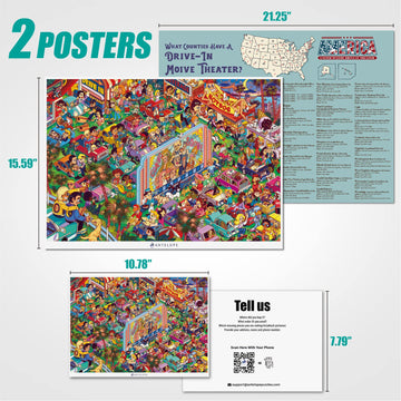 Antelope - 1000 Piece Puzzle For Adults, Drive-In Movie Jigsaw Puzzles 1000 Pieces - 1000 Pieces High Resolution, Matte Finish, Smooth Edging, No Dust Puzzle