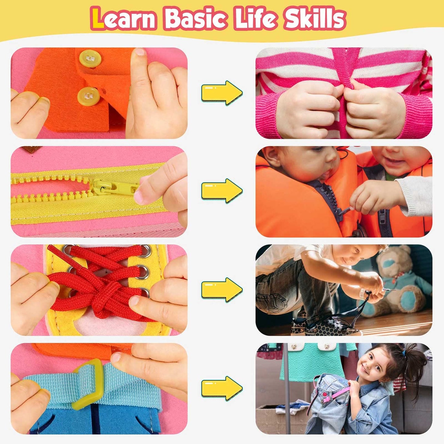 Winblo Toddler Busy Board - Montessori Toys For 1-3 Year Old Girl Birthday Gift, Educational Learning Sensory Busy Book For Two Year Old Girl, Airplane Car Travel Activities Toy For Kids Ages 2-4