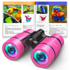 LET'S GO! Pink Binoculars for Kids, Ages 4-8, Outdoor Learning Toy for Bird Watching, Hiking, Camping - Great Easter & Birthday Gift