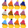 Chivao 12 Pcs Mini Rubber Ducks With Sunglasses/ Glasses And Hats/ Necklace, Cruise Rubber Ducks In Bulk Valentine'S Day Gift Small Duck Bathtub Toy For Hiding Party Favor(Yellow, Funny Style)