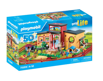 PLAYMOBIL MyLife 71599 Pet Hotel Large Guest House with 10 Animals Care Accessories and Decorative Stickers Toys for Boys and Girls Ages 4