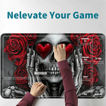 Rwutytiul Rose Girl Card Playmat 24 X 14 Inch With Playmat Tube Bag, Card Gameplay Playmat With Zones Commander Deck Board Mtg R