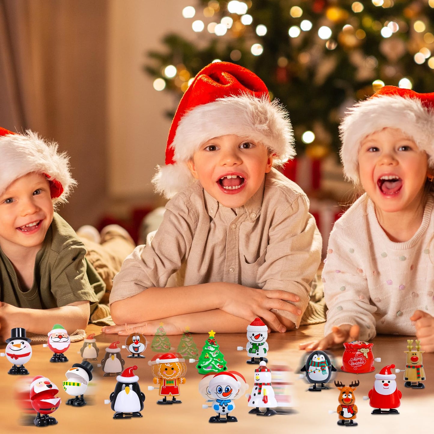 Max Fun 30Pcs Christmas Wind Up Toys Stocking Stuffers For Kids Christmas Party Favors Bulk Christmas Goody Bag Filler
