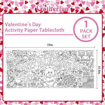 Valentine'S Day Activity Poster - 31.5 X 72 Inches,Valentine'S Day -Themed Happy Valentine'S Day Party, Versatile Paper Coloring