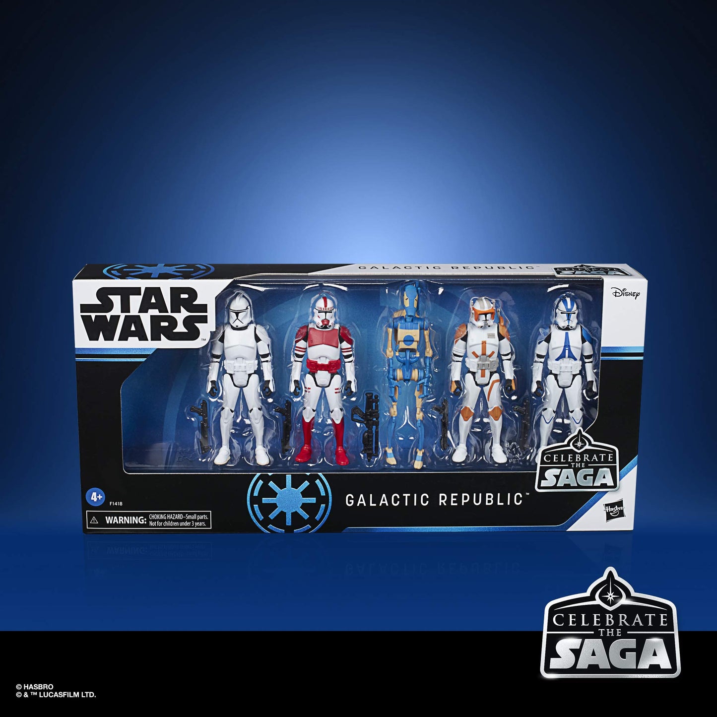Star Wars Celebrate The Saga Toys Galactic Republic Figure Set, 3.75-Inch-Scale Collectible Action Figure 5-Pack For Kids Ages 4 And Up