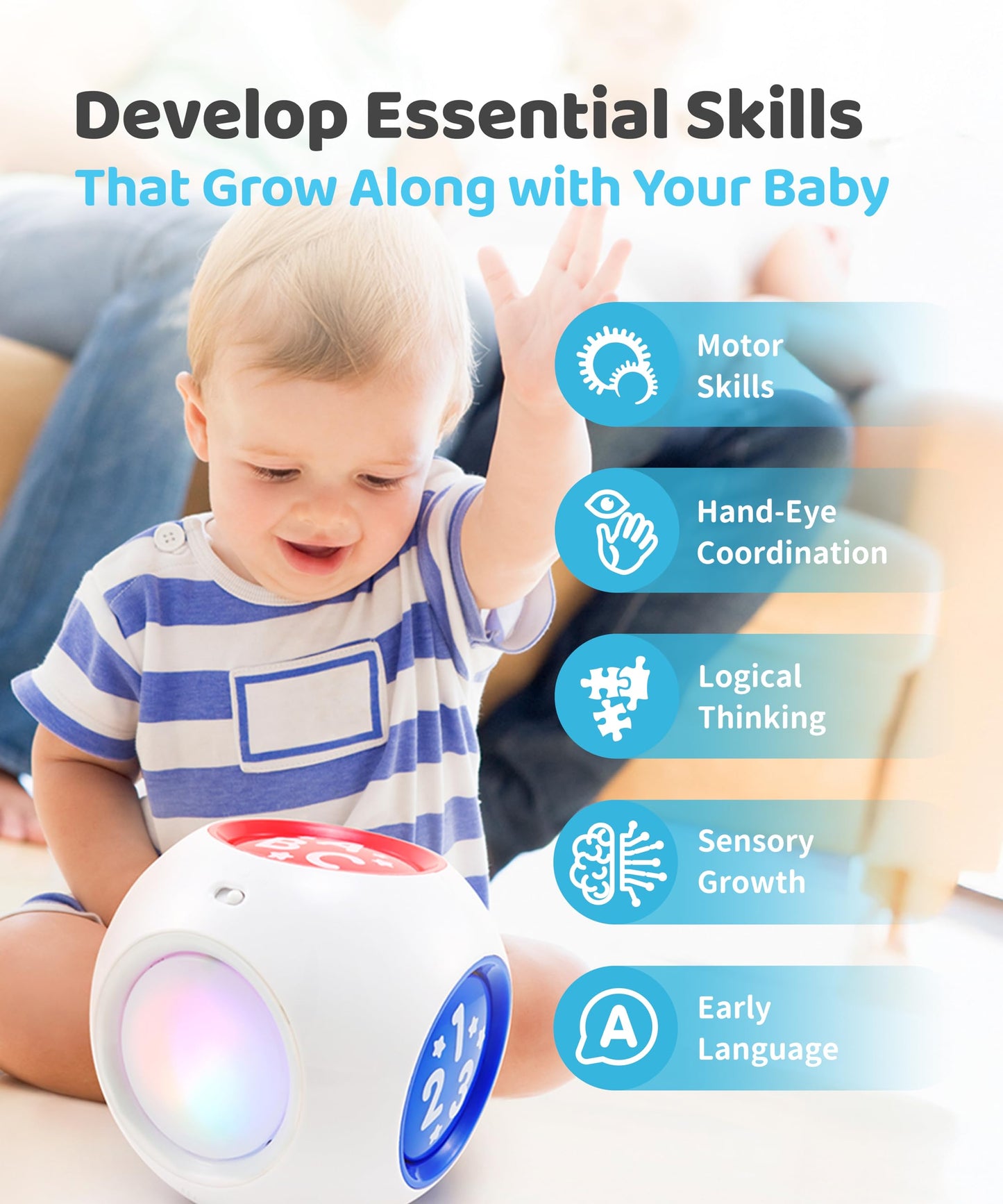 BEST LEARNING Learning Cube - Educational Musical Activity Center for Infants - Medium Multicolor, ABS Plastic, Model 1021