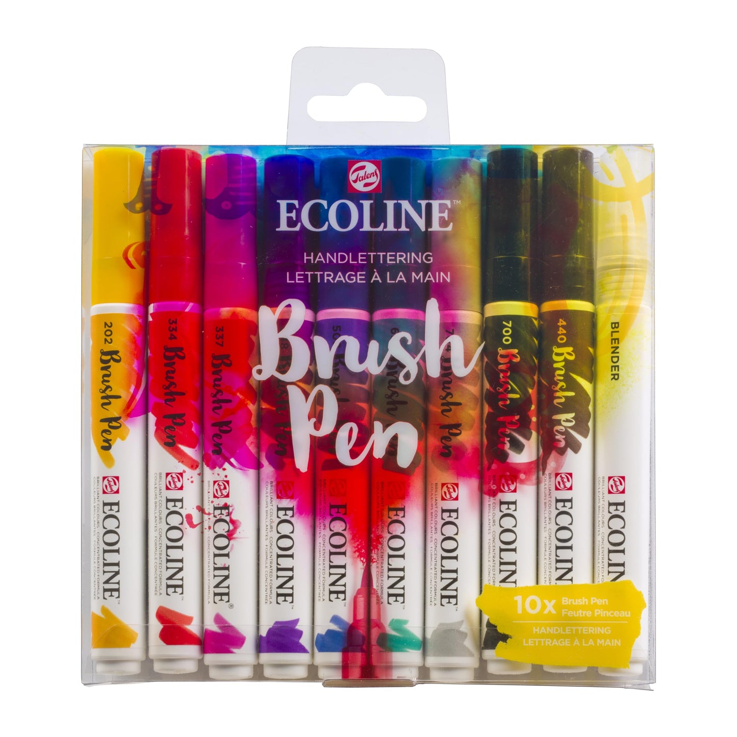 Ecoline - Set of 9 brush tip pens and 1 blender