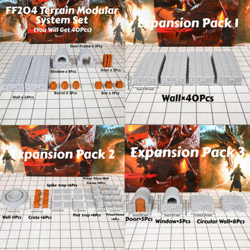 Dungeon Walls 40Pcs 28Mm Miniature Rpg Terrain Modular System Dnd Building Accessories For Tabletop Role Playing Scenes, Gift Of