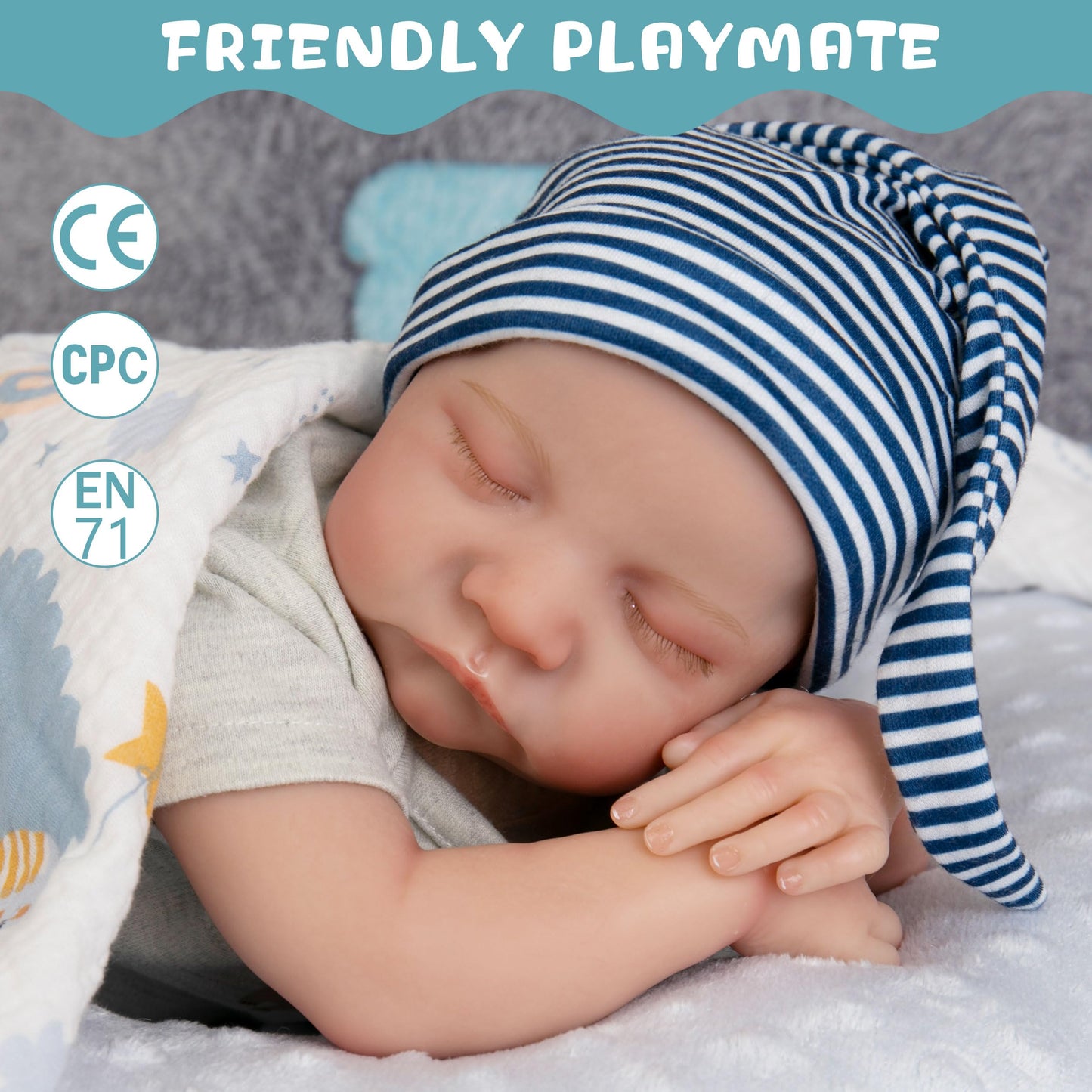 Milidool Realistic Reborn Baby Dolls Boy-17 Inch Full Body Silicone Reborn Baby Lifelike Newborn Baby Dolls Real Life Baby Dolls With Gift Box For Kids Age 3+