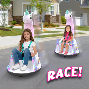 Bumper Car For Kids, 12V Electric Ride On Toy With Remote Control, Led Lights & Music For Toddlers 1-3, Birthday Gift Ages 1 2 3