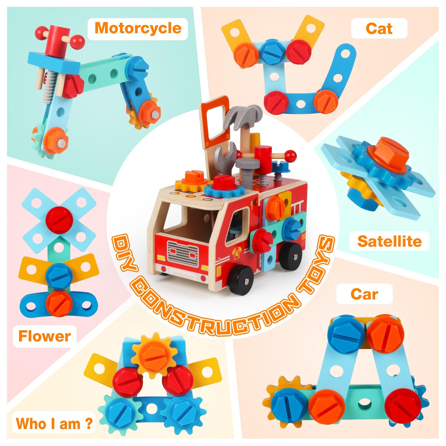 Toddler Tool Kit - 33 PCS Montessori Toddlers Tool Box, Kids Pretend Play Tools Set Age 2-4, STEM Educational Toys for Age 3, Wo