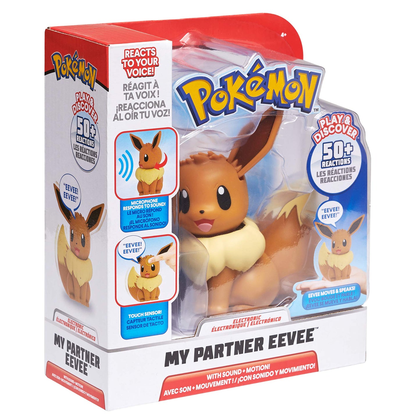 Pokemon Electronic & Interactive My Partner Eevee - Reacts To Touch & Sound, Over 50 Different Interactions With Movement And Sound - Eevee Dances, Moves & Speaks - Gotta Catch ‘Em All