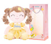 Gloveleya Personalized Curly Doll With Your Name - Cute Custom Yellow Soft Plush Doll For Girls Plush Doll Customized Gifts