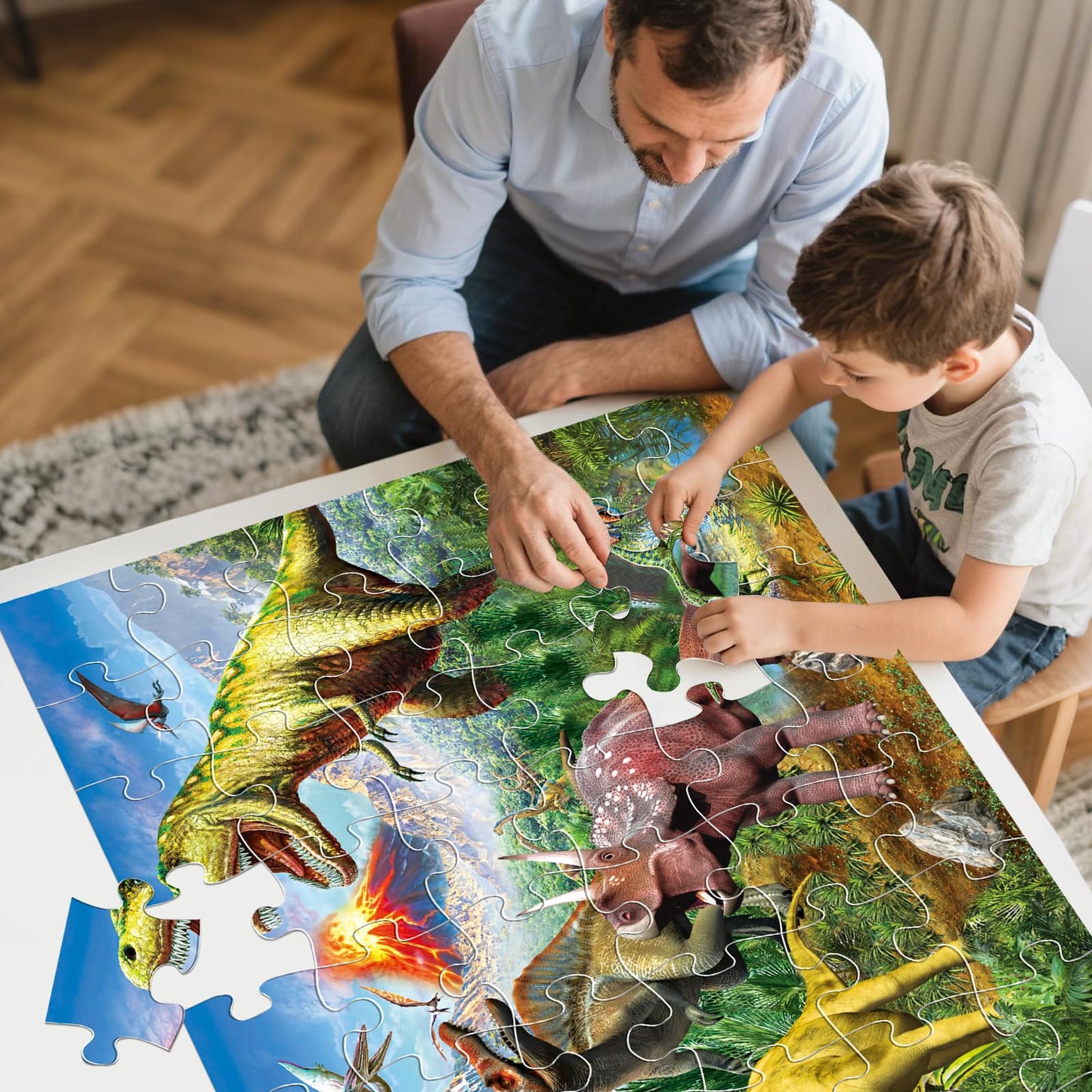 Jumbo Floor Puzzle for Kids,48 Piece Volcano Dinosaur Large Jigsaw Puzzles, Fun Educational Toy for Toddlers Ages 3-5,Preschool