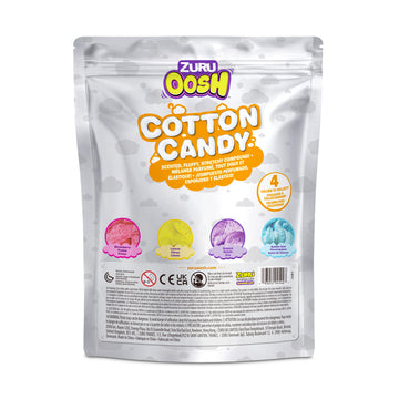 Oosh Cotton Candy Large Foil Bag 100G (Lemon Scent) By Zuru, Fluffy Slime, Stretch Slime, Grows 3000% In Size, Slime For Girls And Kids (Yellow)