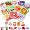 12Pcs Valentines Day Gifts For Kids Valentine Wooden Puzzles For Toddlers Learning Toy Valentines Day Puzzles Party Favors For B