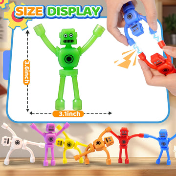 10Pcs Magnetic Robot Men Travel Toys for Toddlers Kid Boy Quiet Airplane Road Trip Travel Activities Essential Fridge Magnets Pe