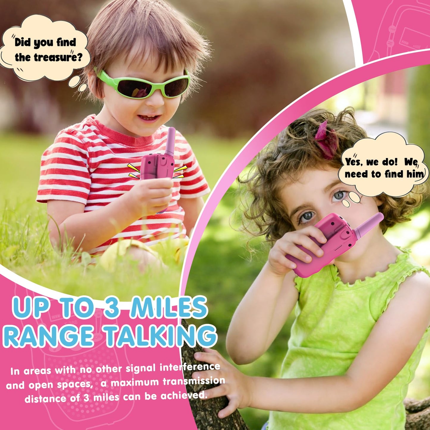 Selieve Toys For 3-12 Year Old Girls Boys, Walkie Talkies For Kids 22 Channels 2 Way Radio Toy With Backlit Lcd Flashlight, 3 Mi