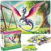 100 Piece Puzzles Raibow Dinosaur Puzzle for Kids Ages 4-8 8-10, 100 Piece Jigsaw Puzzle for Adults Toddler Children Learning Ed