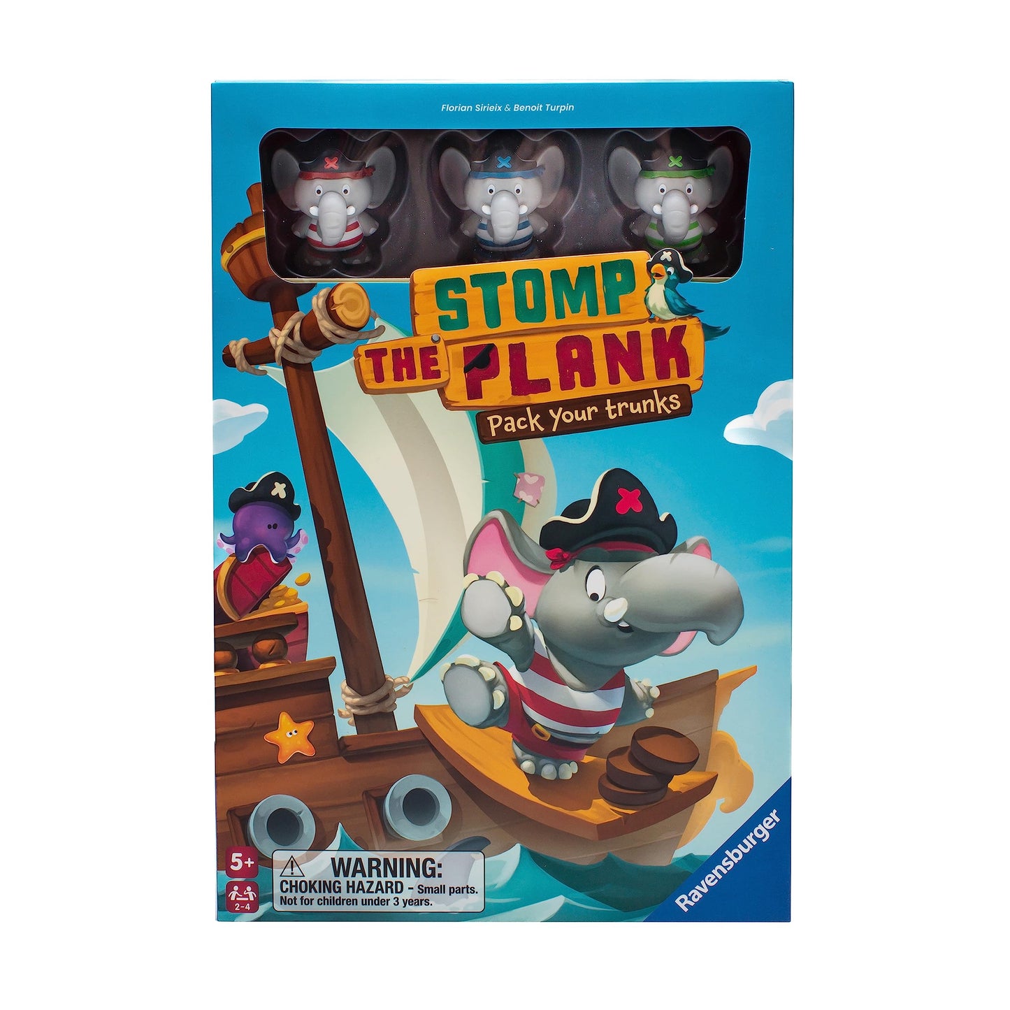 Ravensburger Stomp The Plank - Pirate Brain Game for Kids & Adults, Engaging Family Fun, Cardboard, Model 22375