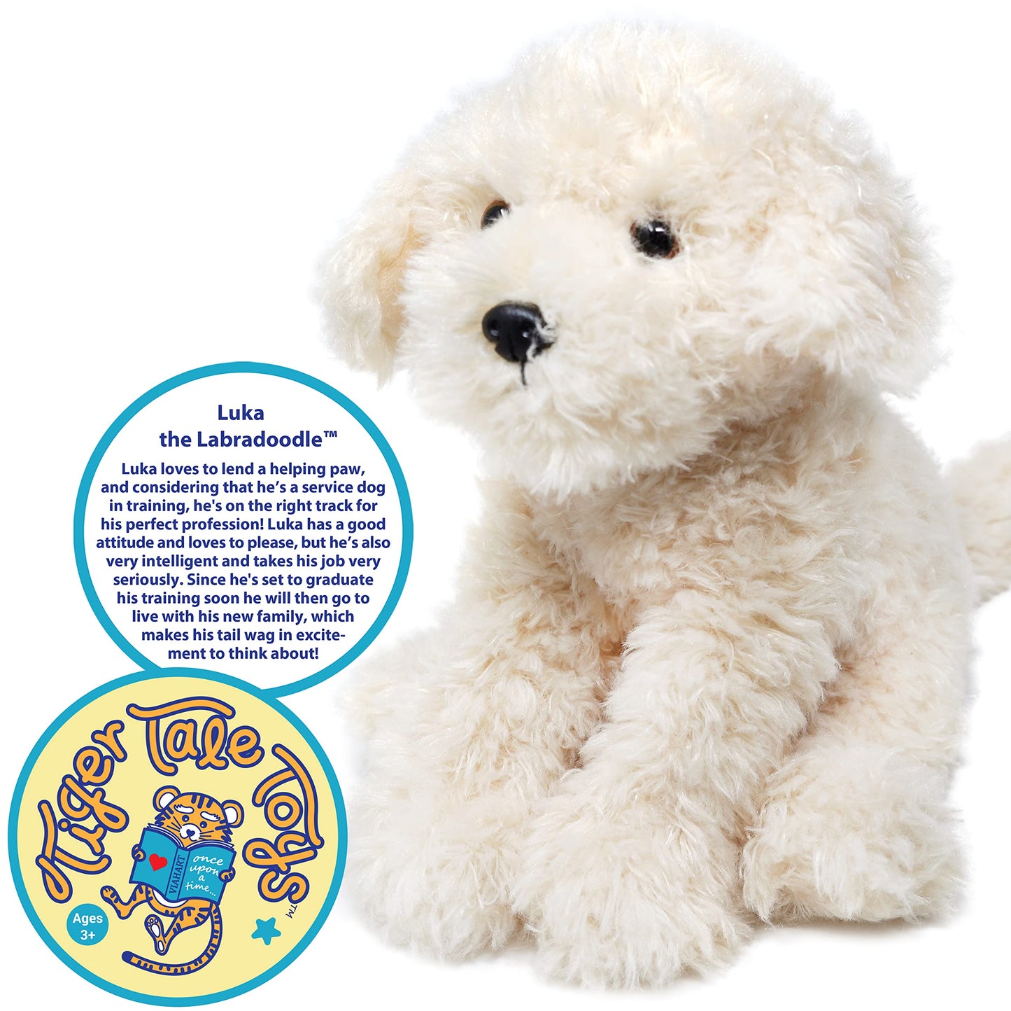 Tigerhart Luka The Labradoodle - 12 Inch Stuffed Animal Plush Poodle Dog