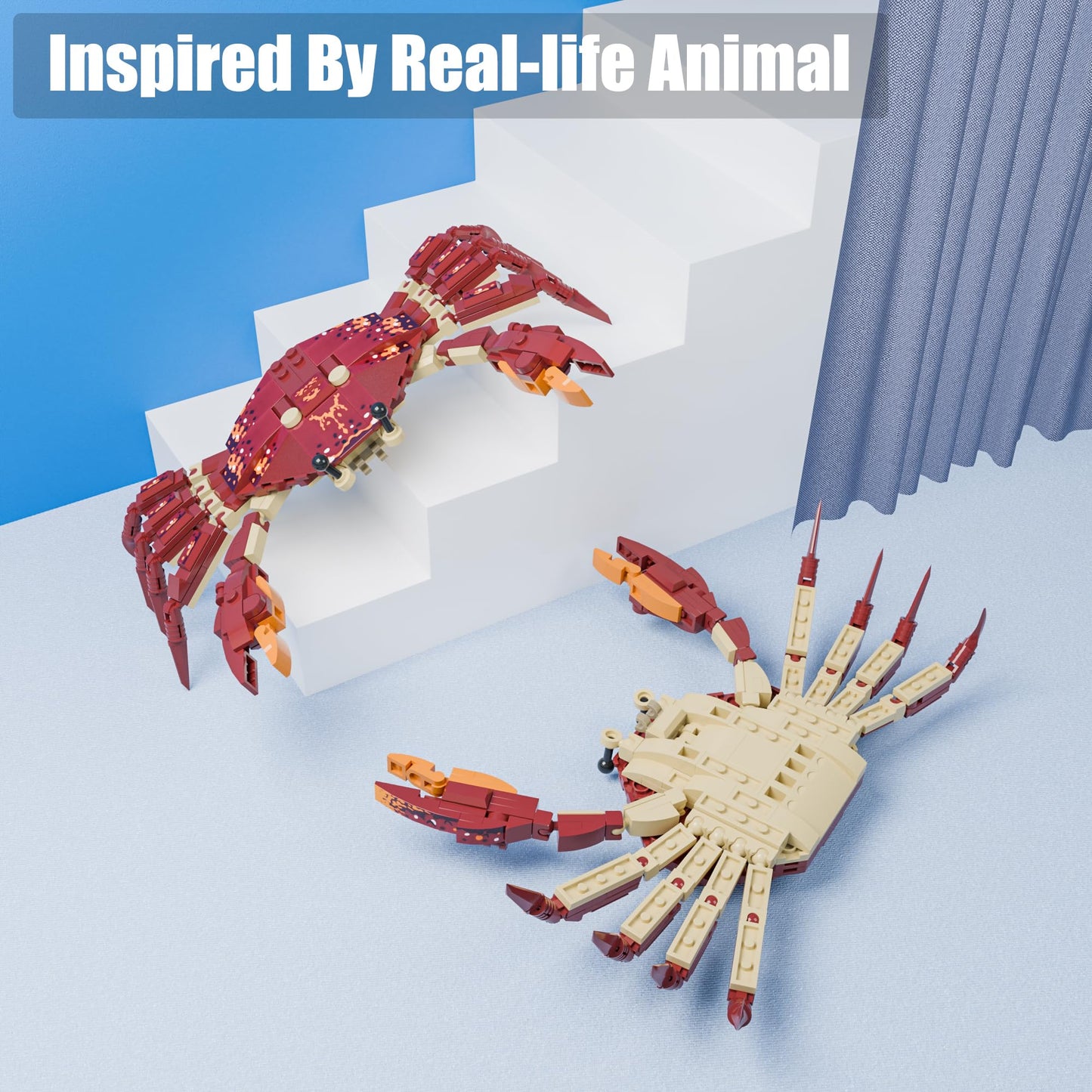 Neomoner Ocean Animal Building Blocks, Deep Sea Creatures Building Toy Set For Kids Boy Girl Crab(242Pcs)