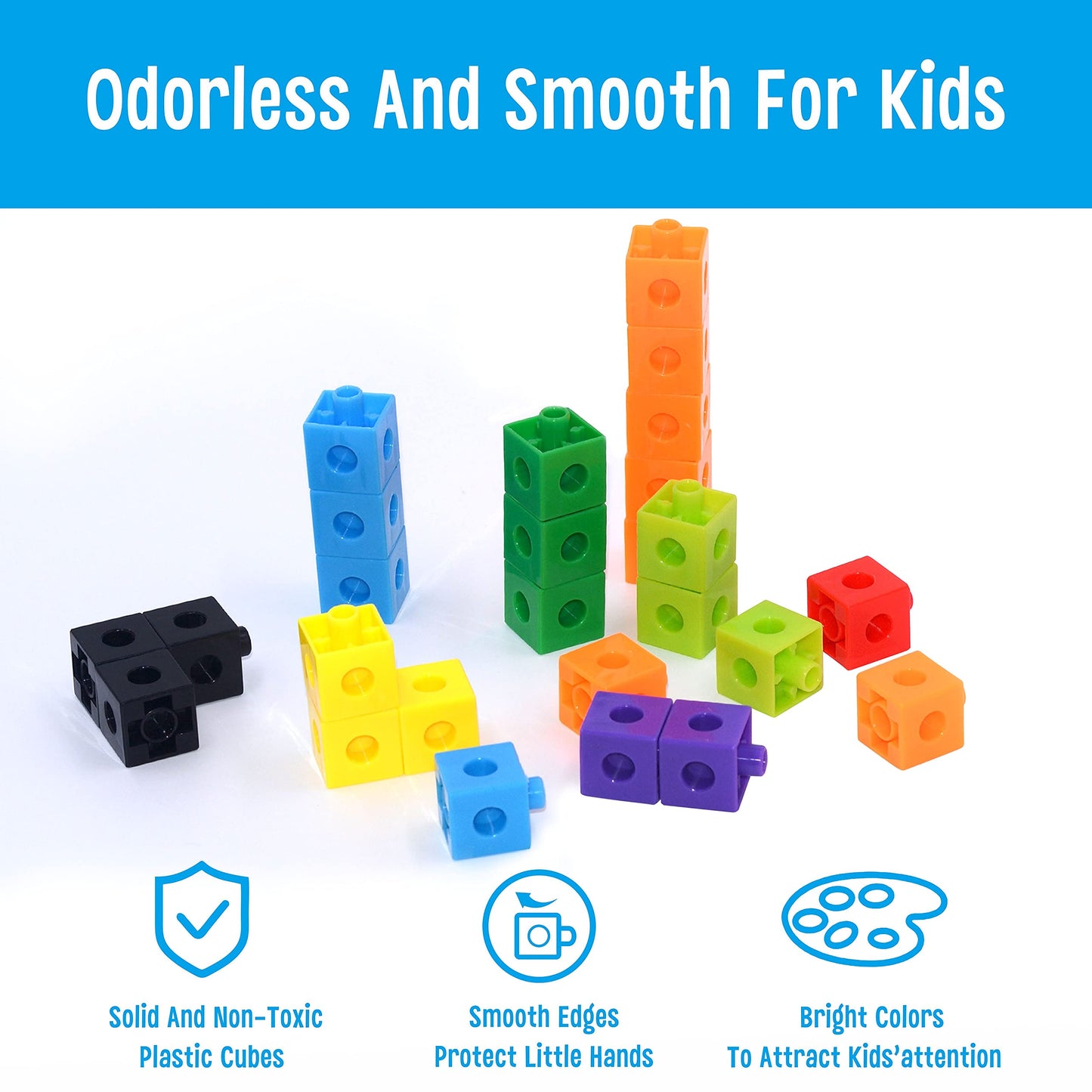 Spritegru Math Linking Cubes, Math Cubes Manipulatives With Activity Cards Linking Cube Math Counters For Kids Kindergarten Learning Activities