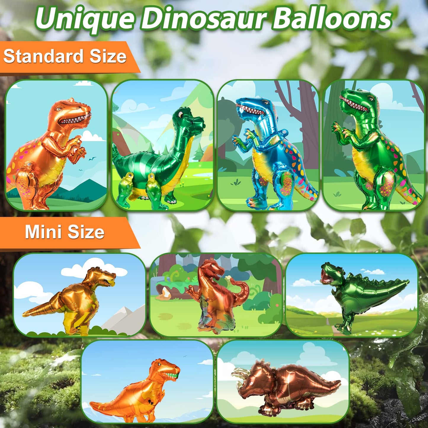 Hjingy 353 Pcs Dinosaur Party Decorations, Dinosaur Birthday Party Supplies For Kids Include Dinosaur Foil Balloons, Happy Birth