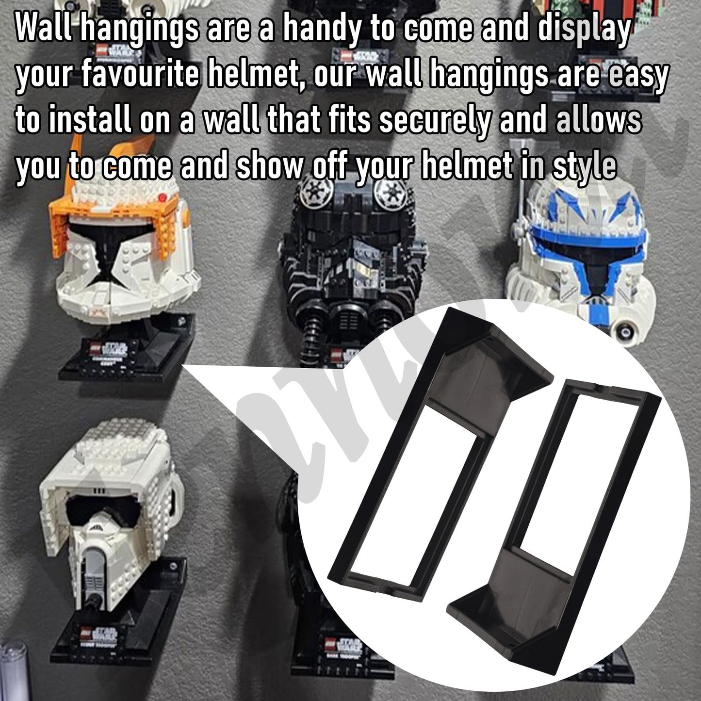 Fennoral 4 Pack Wall Mount/Wars Helmet Display Shelf For Lego Star Wars Helmet Compatible With All Standard Lego Helmets, Sturdy