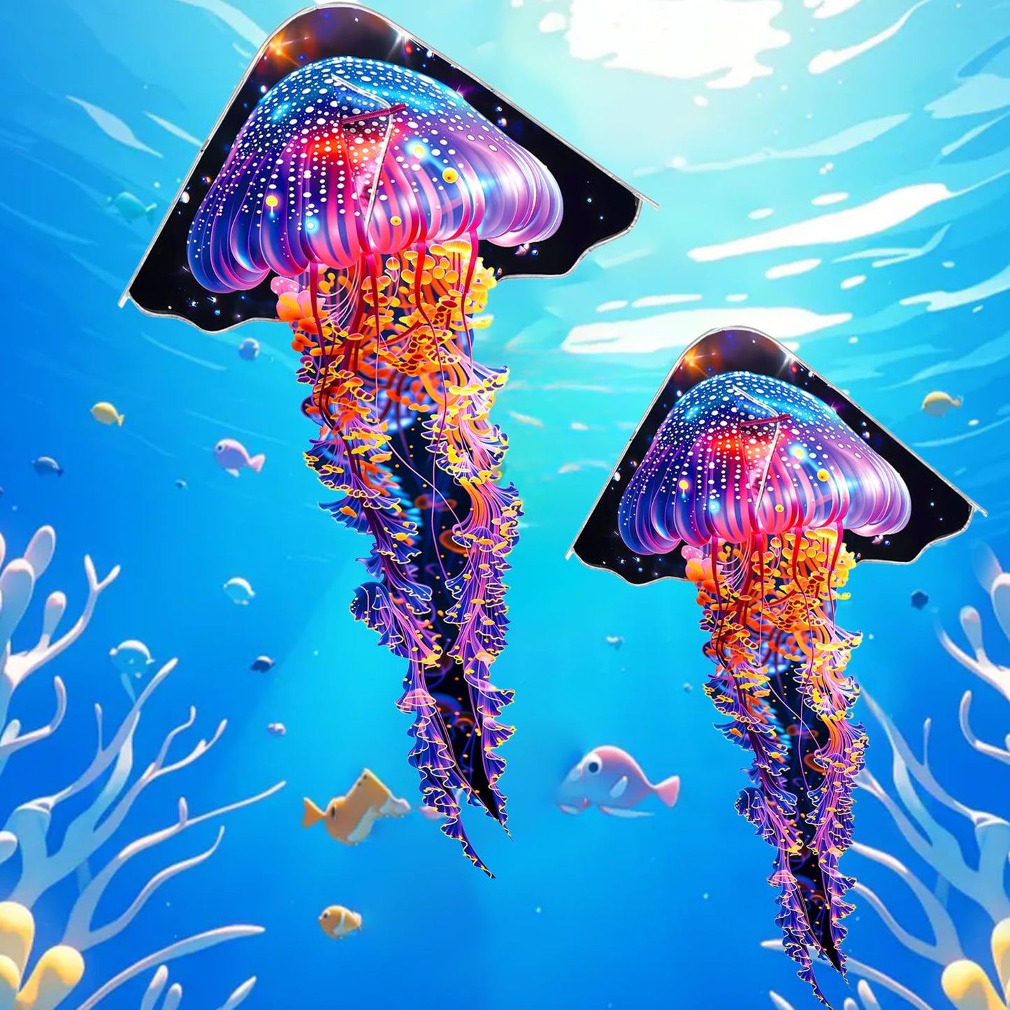 HENGDA KITE Jellyfish Kite Medusa Kite for Kids Beginners and Adults,High Definition Printing,Easy to Fly and Assemble,Suitable