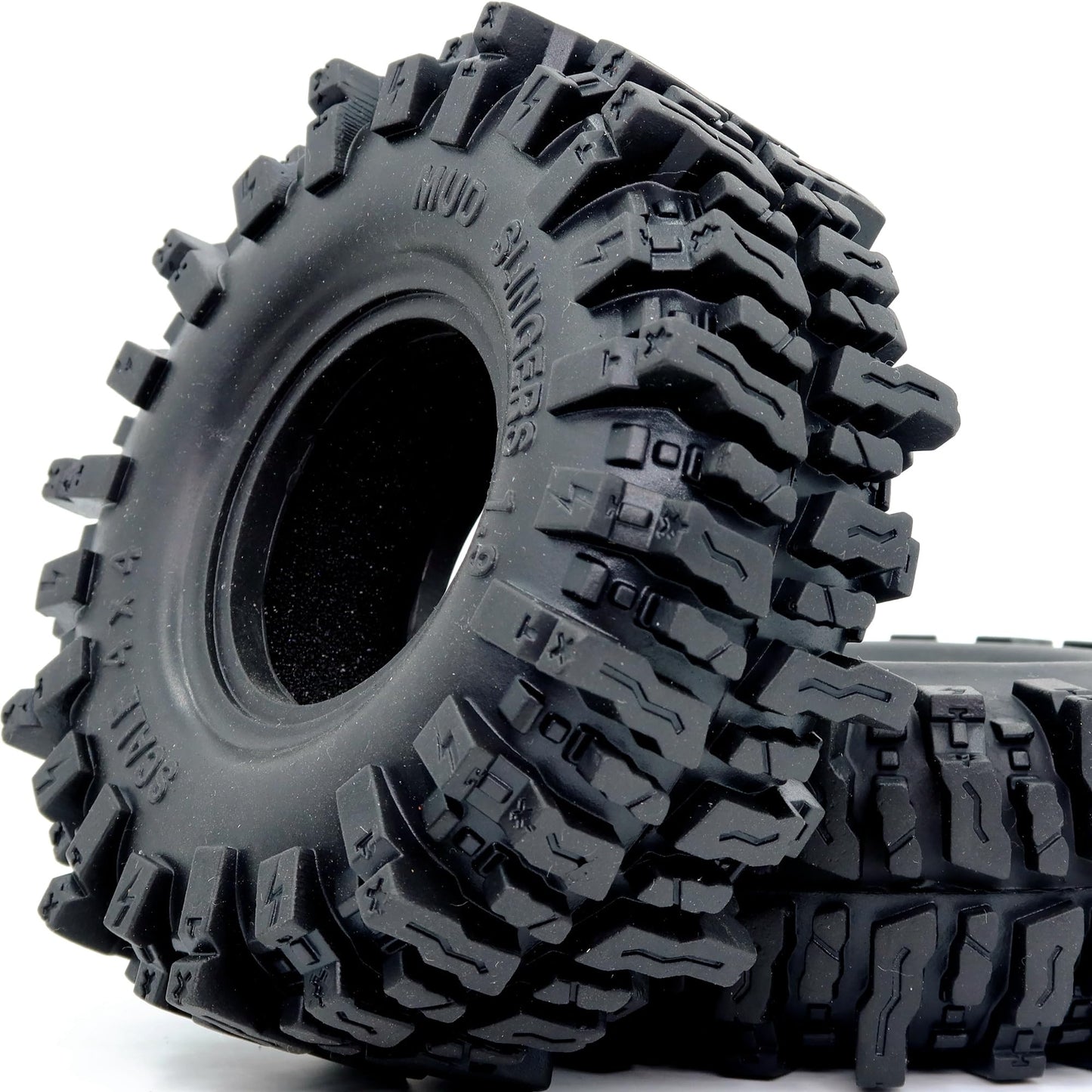 HOBBYSOUL 4pcs RC 1.9 Mud Slingers Tires Height 4.72'' / 120mm Soft Sticky 1.9 Tires Tyres For 1/10 RC Crawler Traxxas TRX4 / Ax