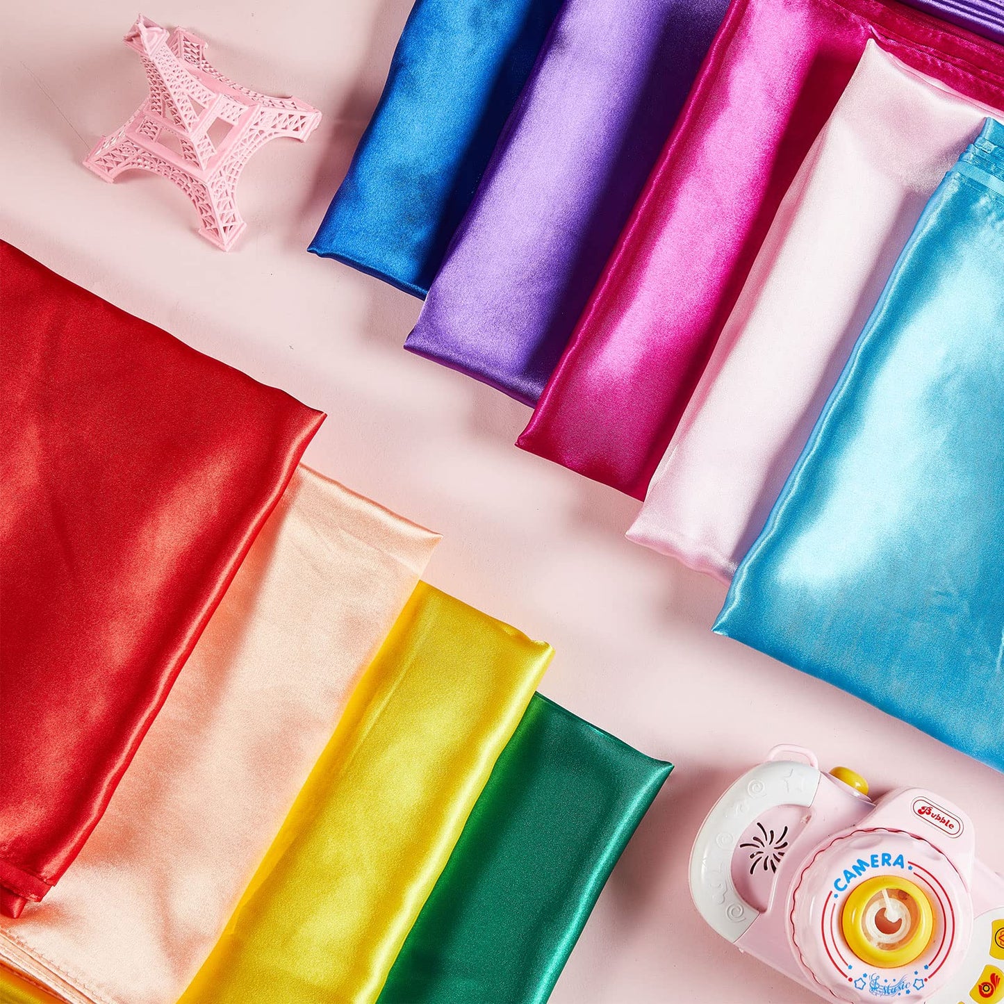Geyoga 9 Pcs Fabric Play Scarves Rainbow Play Dance Scarves Creative Pretend Juggling Dress 35 X 35 Inch(Classic Colors)