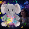 Cuteoy Elephant Plush Night Light Projector - 12 Inch Grey Musical Soother for Kids, Lullabies Sleep Aid Gift