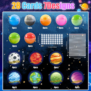 Valentines Day Gifts For Kids, Valentines Day Cards For Kids, 28 Valentines Galaxy Slime Card Bulk, Valentine Exchange Cards For