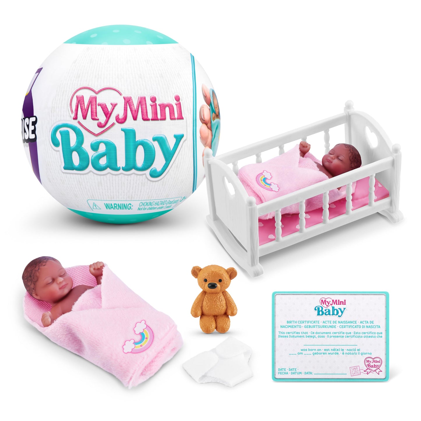 5 Surprise My Mini Baby Series 1 by ZURU Collectible Mystery Capsule Toy for Girls Realistic Miniature Baby Playset and Accessories-New