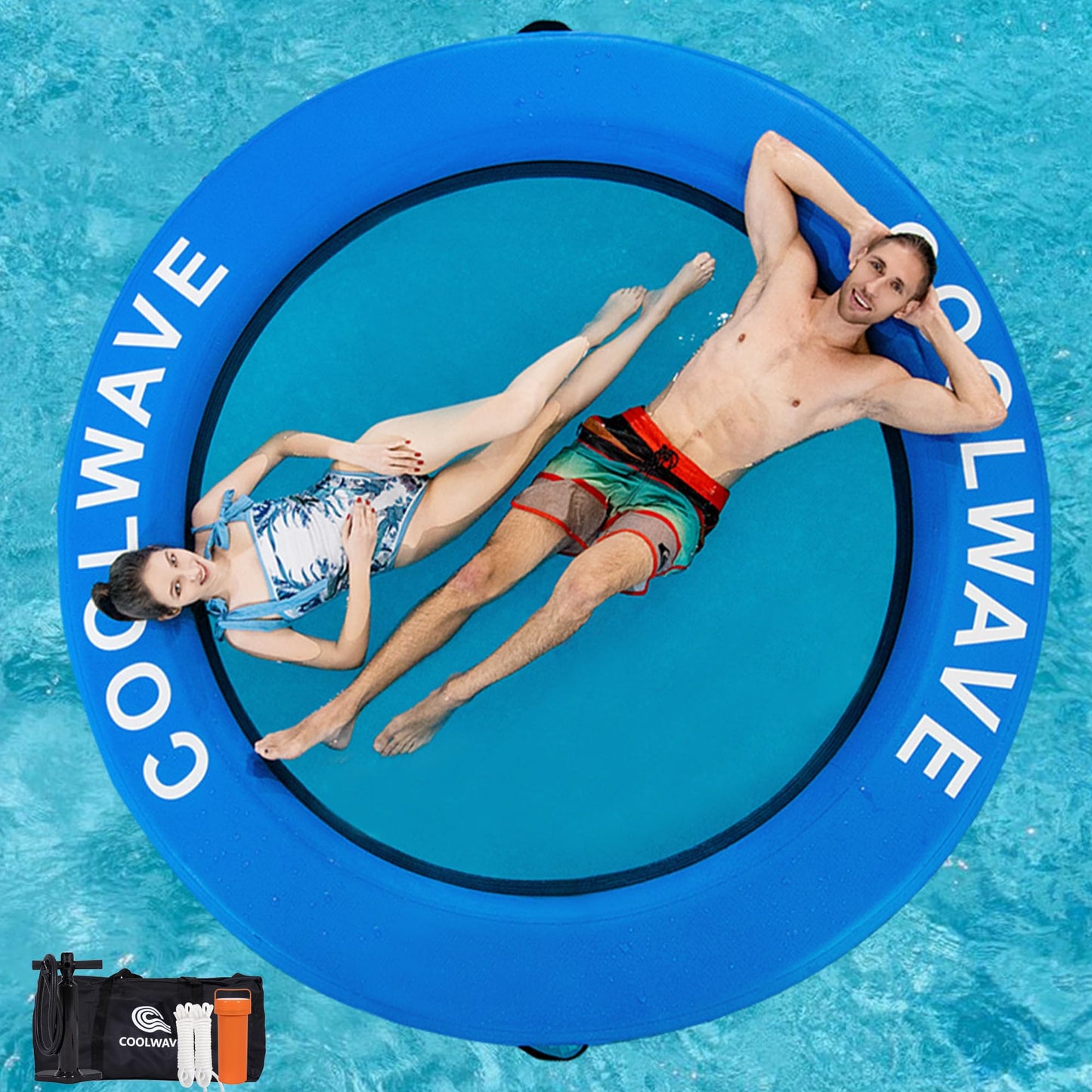 Coolwave Inflatable Water Hammock, Round Floating Ring For Pool And Lake, Portable Water Hammock For Parties And Relaxion, Avail