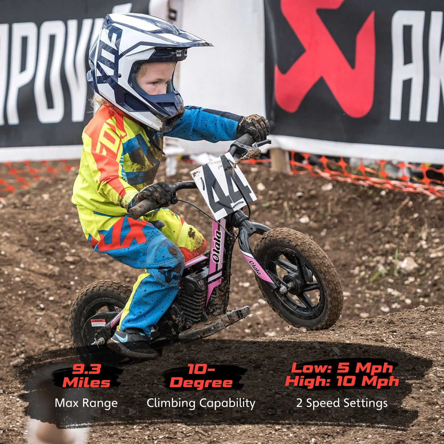 Olala Electric Dirt Bike For Kids Aged 3-6, 170W Racing Grade Electric Motorcycle, New Aluminum Frame With 2 Power Modes, 24V De