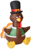 Gemmy Inflatables Holiday G08 26396 Air Blown Outdoor Happy Turkey Decor
