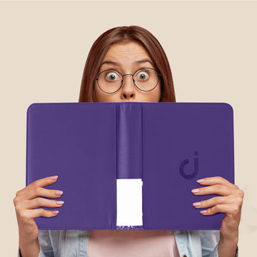 Toploader Binder Holds 128 Top Loaders - 4 Pocket Top Loader Binder for 3 x 4 Rigid Card Holders for Trading Cards or Sports Cards Model A - Classic Purple